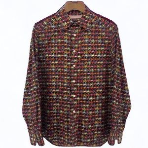 Robert Graham print casual Button down Long Sleeve Bauhaus Chair sz L